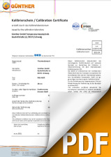 GÜNTHER DAkkS-calibration certificate