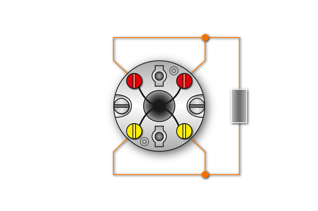Fig.9 1x Pt100 unión de 2-alambres > designación: rojos/amarillos